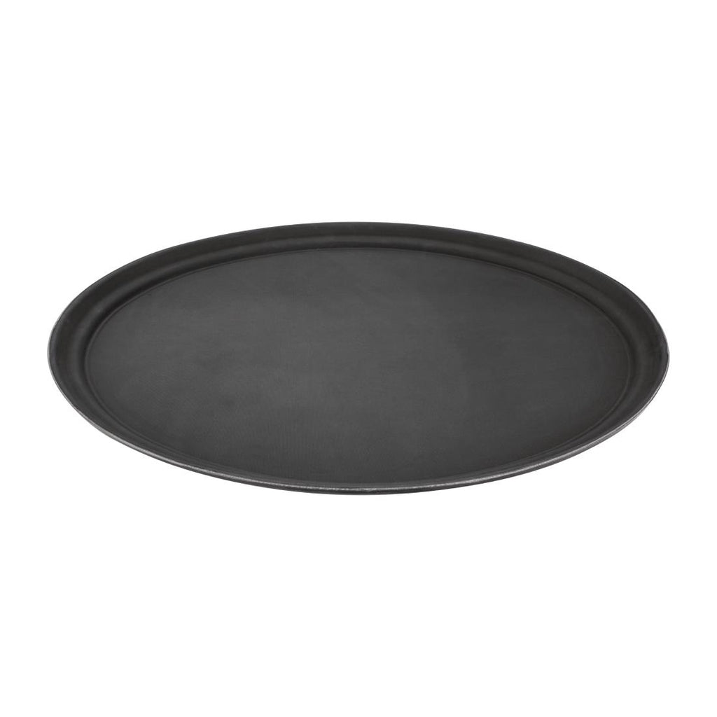 Olympia Kristallon Polypropylene Oval Non-Slip Tray Black 685mm by Olympia - Lordwell Catering Equipment