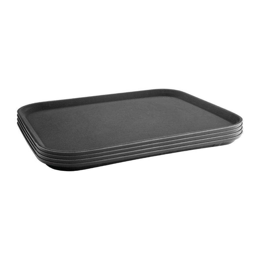 Olympia Kristallon Polypropylene Rectangular Non-Slip Tray Black 457mm by Olympia - Lordwell Catering Equipment