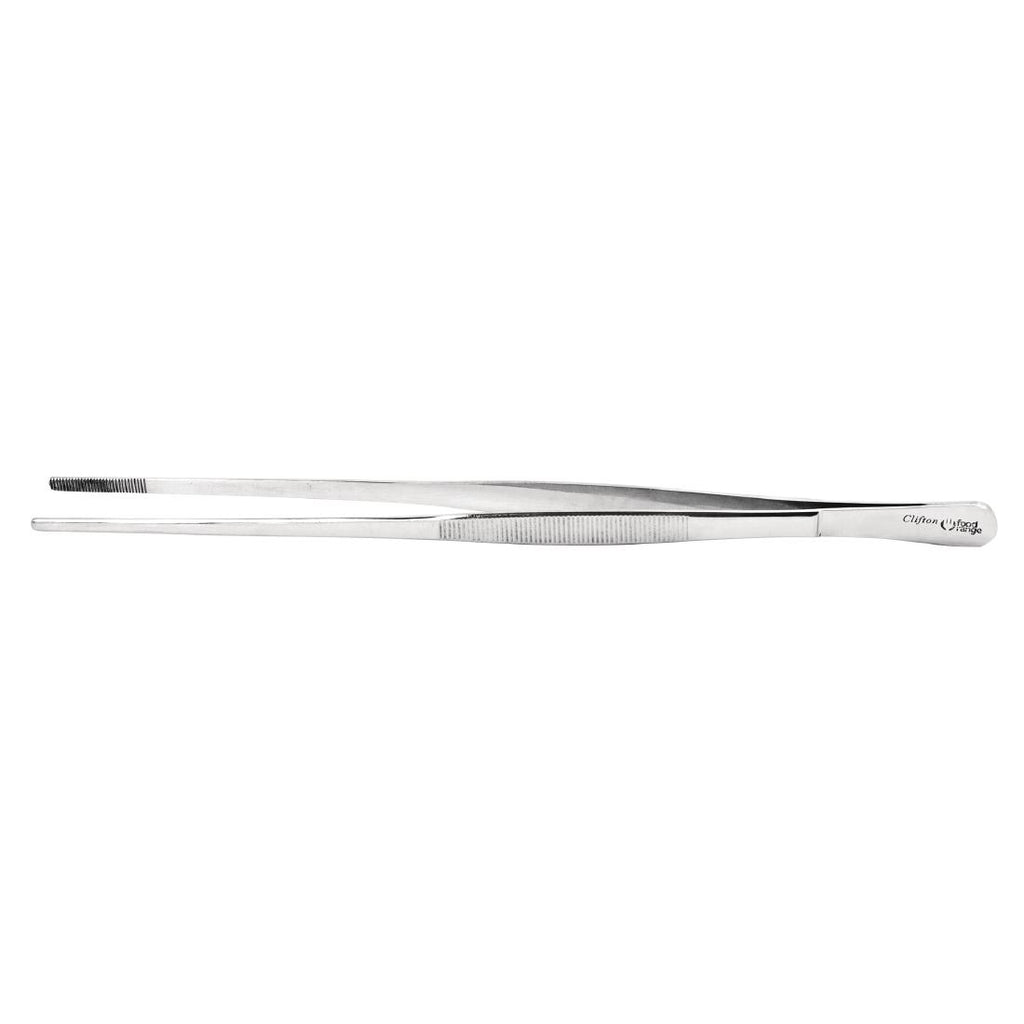 Stainless Steel Round Tip Tweezer Tongs 300mm by Clifton Food Range - Lordwell Catering Equipment