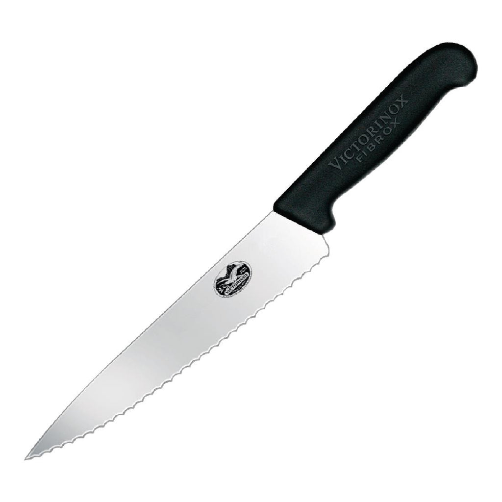Victorinox Fibrox Serrated Carving Knife 19cm by Victorinox - Lordwell Catering Equipment