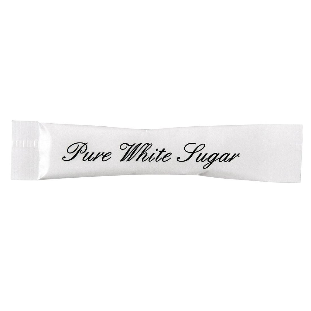White Sugar Sticks (Pack of 1000) by Non Branded - Lordwell Catering Equipment