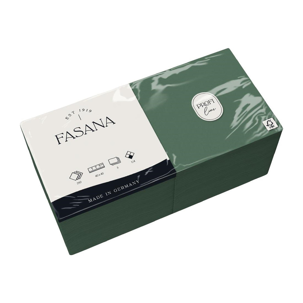 Fasana Dinner Napkin Green 40x40cm 3ply 1/4 Fold (Pack of 1000) by Fasana - Lordwell Catering Equipment