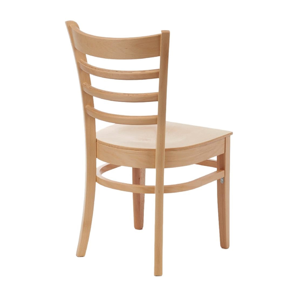 Fameg Slatted Side Chairs Natural Beech (Pack of 2) by Fameg - Lordwell Catering Equipment