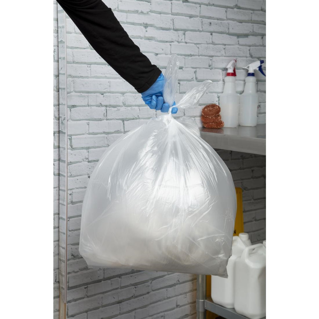 Jantex Large Light Duty Clear Bin Bags 80Ltr (Pack of 200) by Jantex - Lordwell Catering Equipment