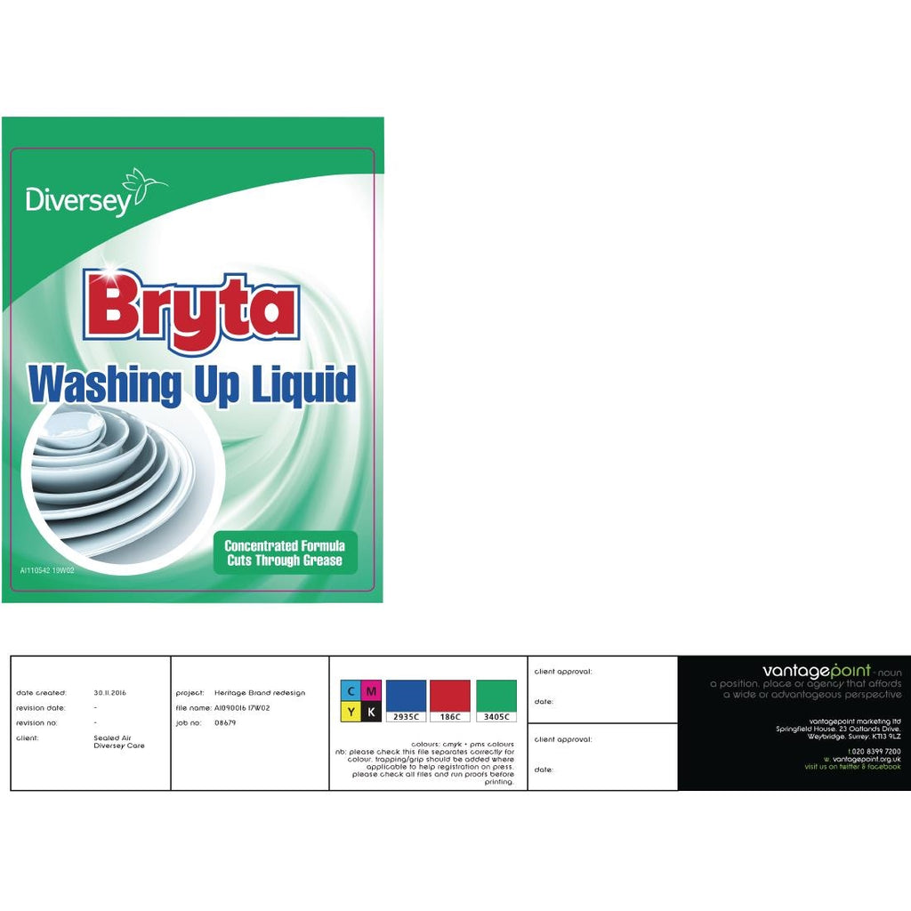 Bryta Washing Up Liquid Concentrate 5Ltr (2 Pack) by Bryta - Lordwell Catering Equipment