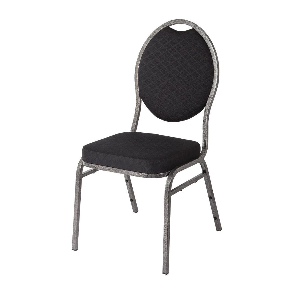 Bolero Oval Back Banquet Chairs Grey & Black (Pack of 4) by Bolero - Lordwell Catering Equipment