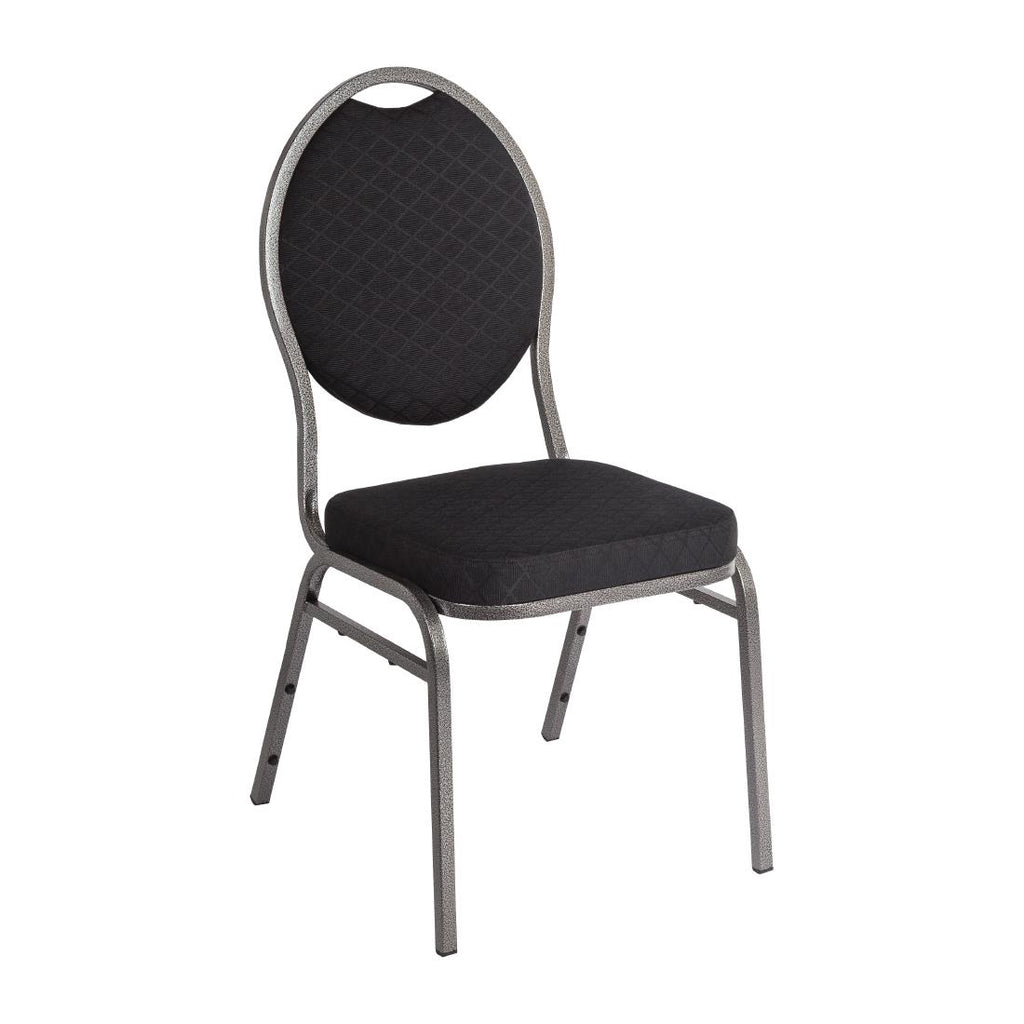 Bolero Oval Back Banquet Chairs Grey & Black (Pack of 4) by Bolero - Lordwell Catering Equipment