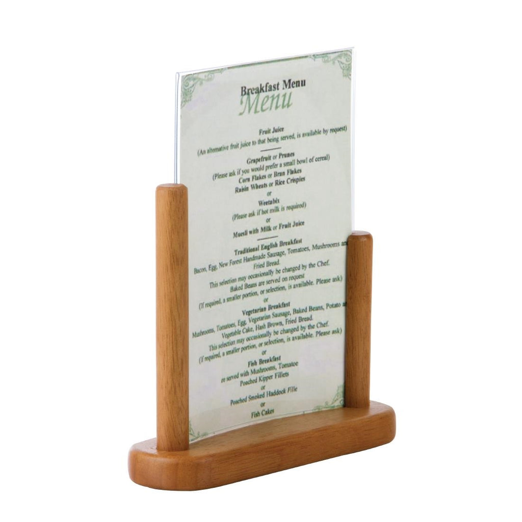 Securit Acrylic Menu Holder With Wooden Frame A5 by Securit - Lordwell Catering Equipment