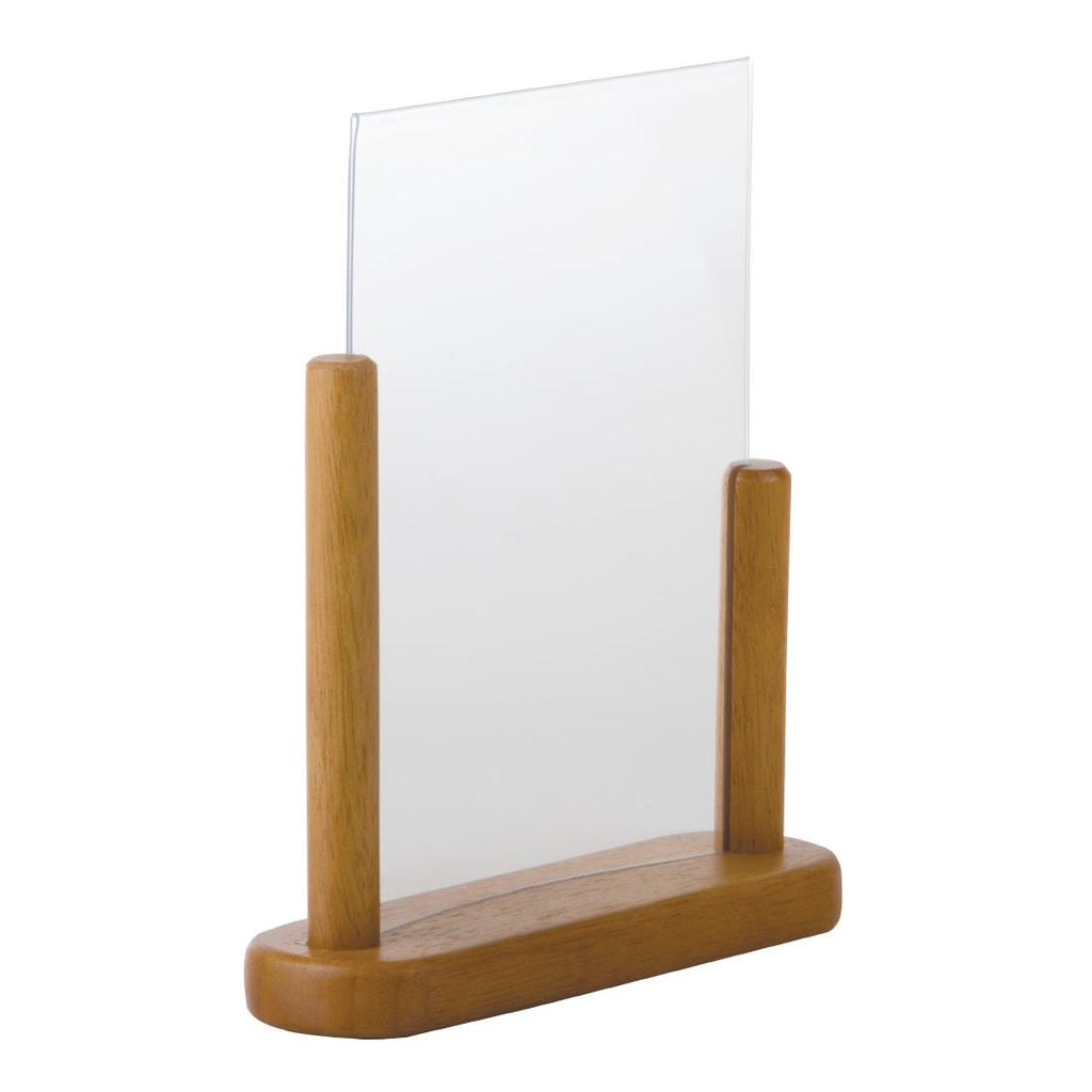 Securit Acrylic Menu Holder With Wooden Frame A5 by Securit - Lordwell Catering Equipment