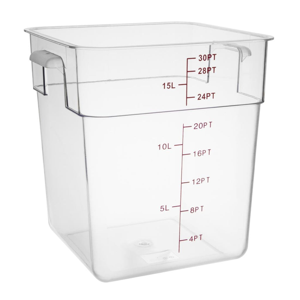 Hygiplas Polycarbonate Square Storage Container 15Ltr by Hygiplas - Lordwell Catering Equipment