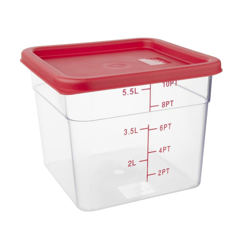 Hygiplas Square Food Storage Container Lid Red Medium by Hygiplas - Lordwell Catering Equipment