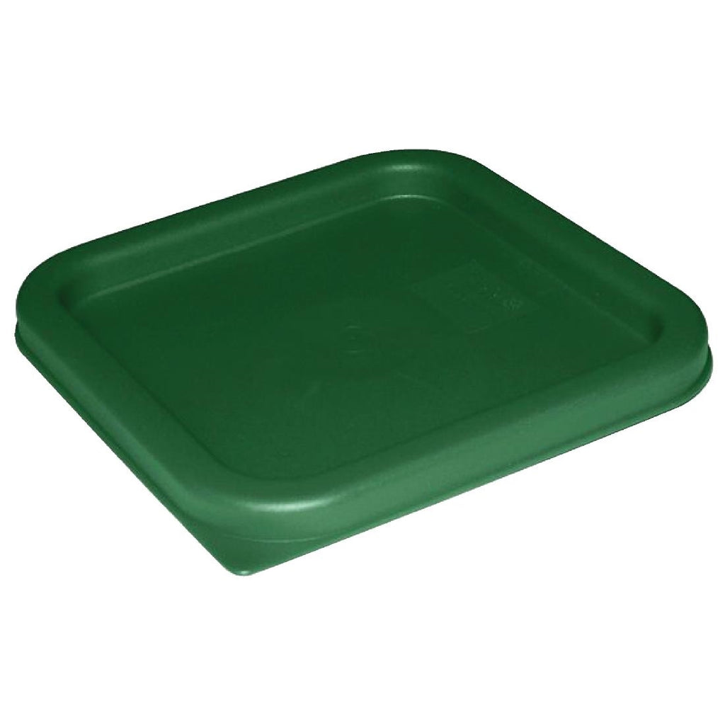 Hygiplas Square Food Storage Container Lid Green Medium by Hygiplas - Lordwell Catering Equipment