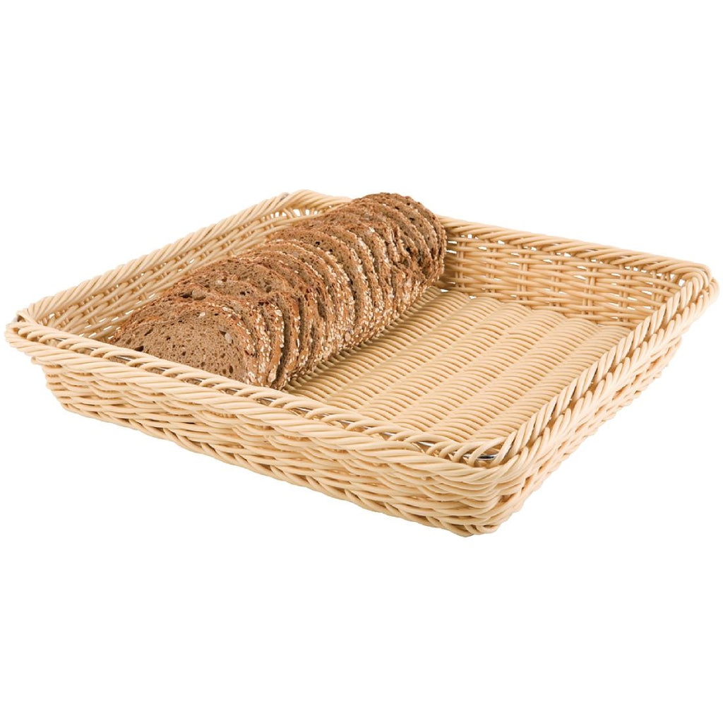 Polypropylene Natural Rattan Basket 1/2 GN by APS - Lordwell Catering Equipment
