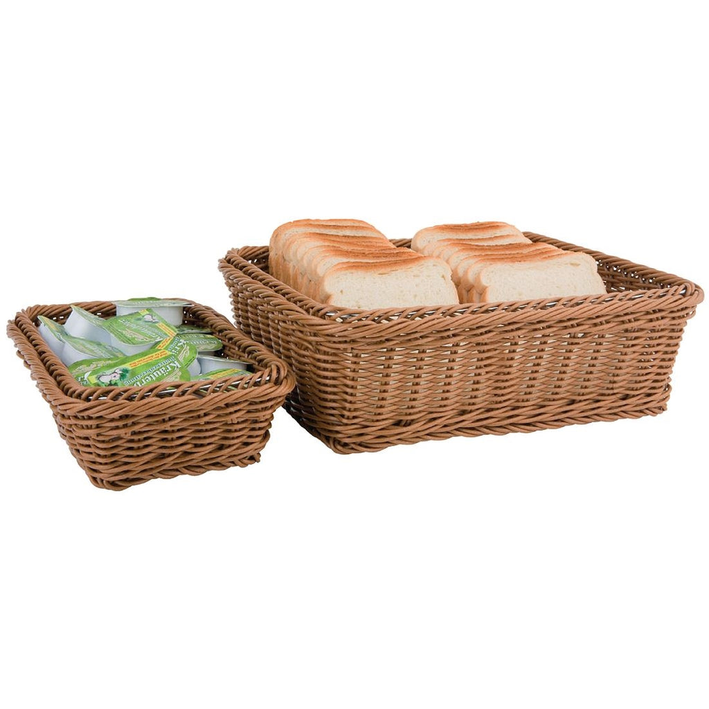 Polypropylene Brown Rattan Basket 1/2 GN by APS - Lordwell Catering Equipment