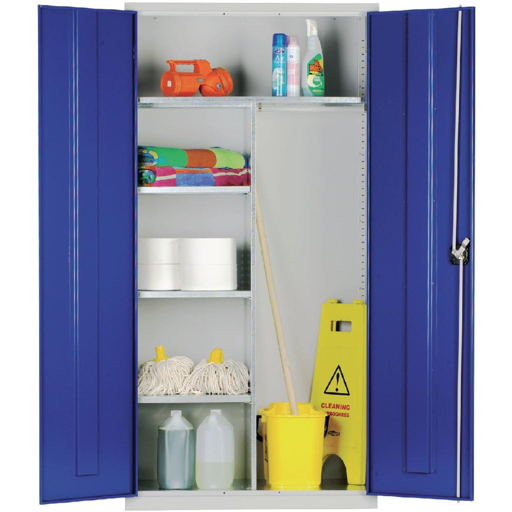 Janitorial Cupboard Grey Blue Doors by Elite Lockers - Lordwell Catering Equipment