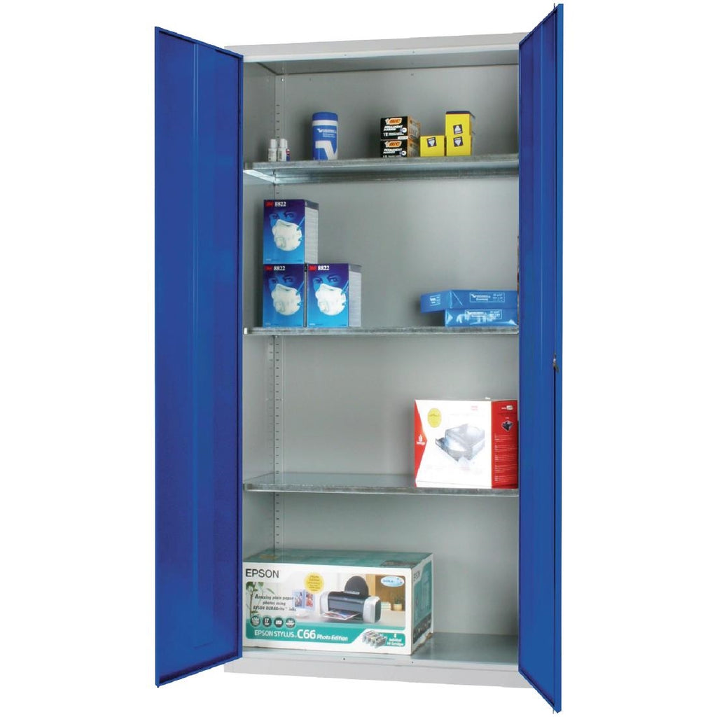 Standard Cupboard 3 Shelves Blue Doors by Elite Lockers - Lordwell Catering Equipment