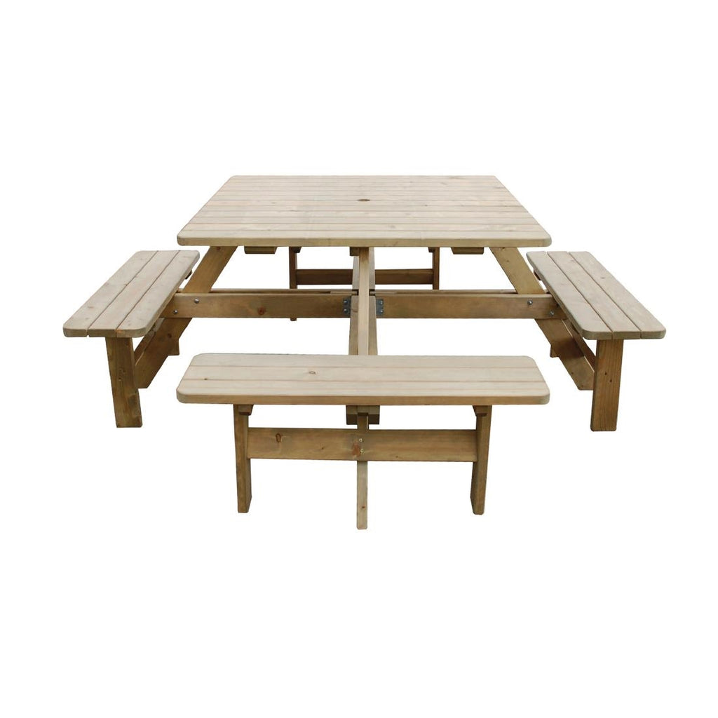 Rowlinson Square Wooden Picnic Table 6.5ft by Rowlinson - Lordwell Catering Equipment