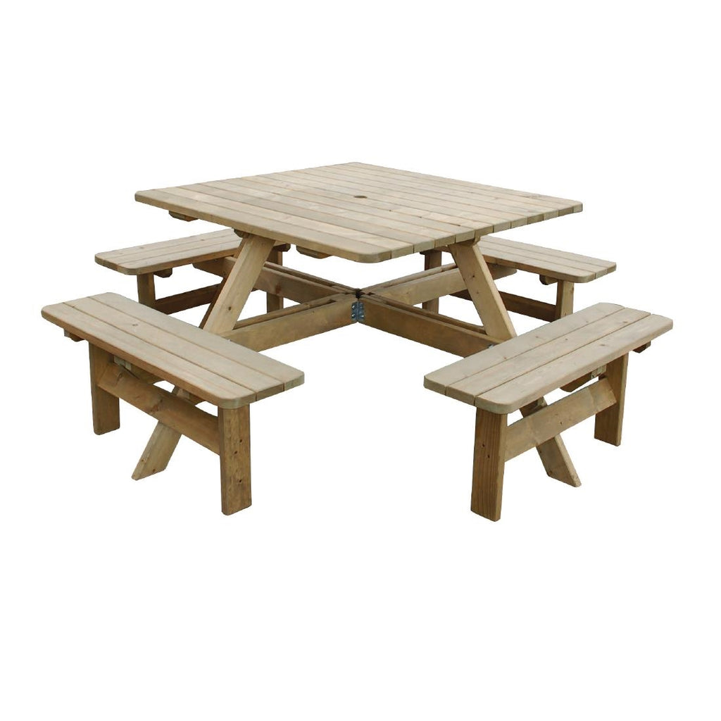 Rowlinson Square Wooden Picnic Table 6.5ft by Rowlinson - Lordwell Catering Equipment