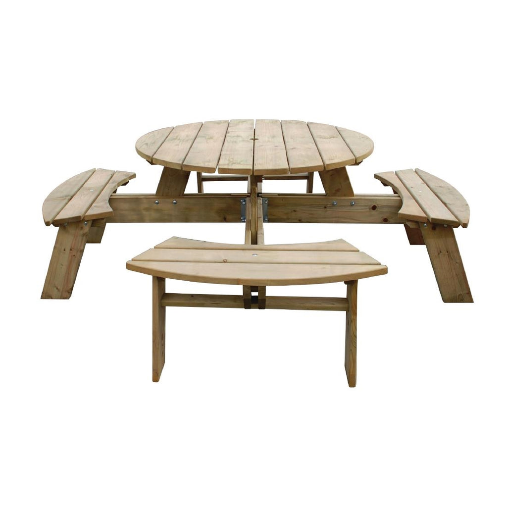 Rowlinson Round Wooden Picnic Table 6.5ft by Rowlinson - Lordwell Catering Equipment