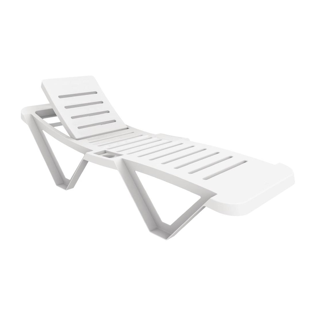 Polypropylene Sun Loungers White (Pack of 2) by Non Branded - Lordwell Catering Equipment