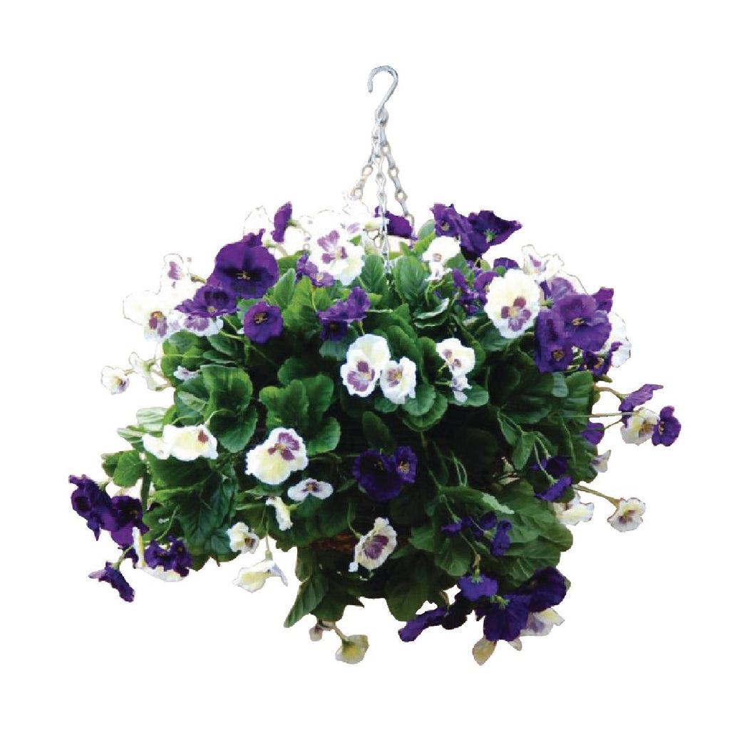 22" Purple and White Pansy Ball by Bolero - Lordwell Catering Equipment