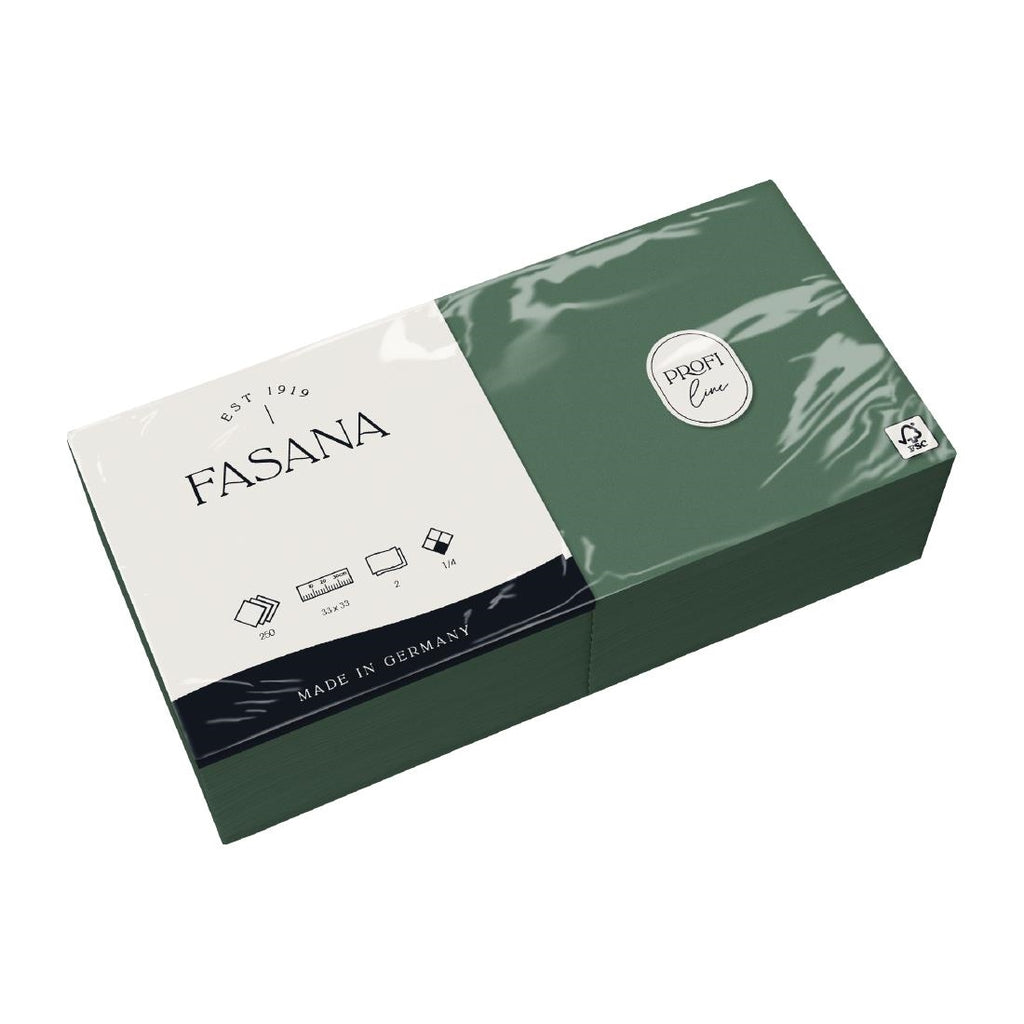 Fasana Lunch Napkin Green 33x33cm 2ply 1/4 Fold (Pack of 1500) by Fasana - Lordwell Catering Equipment