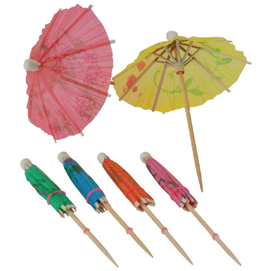 Fiesta Recyclable Paper Parasols Mixed Colours (Pack of 144) by Fiesta - Lordwell Catering Equipment
