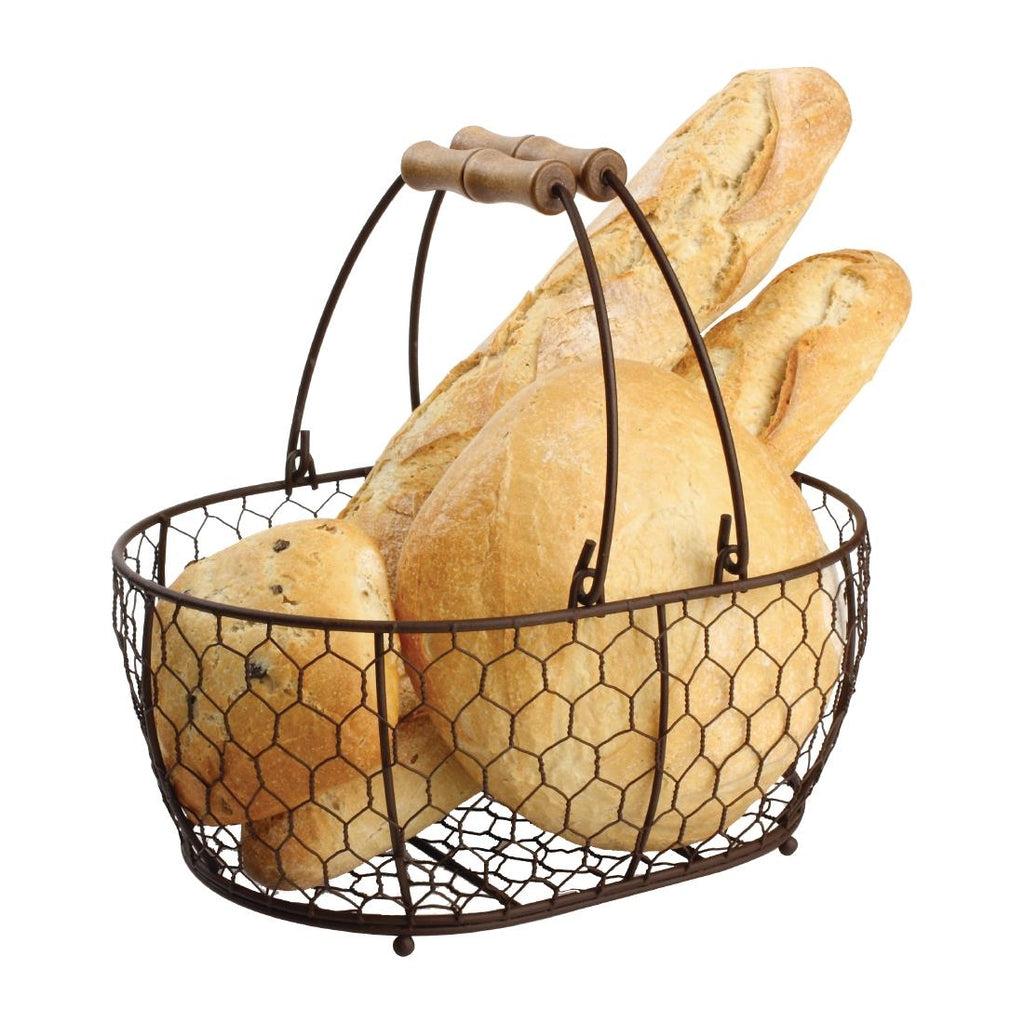 T&G Provence Wire Oval Basket with Handles Brown by T&G Woodware - Lordwell Catering Equipment