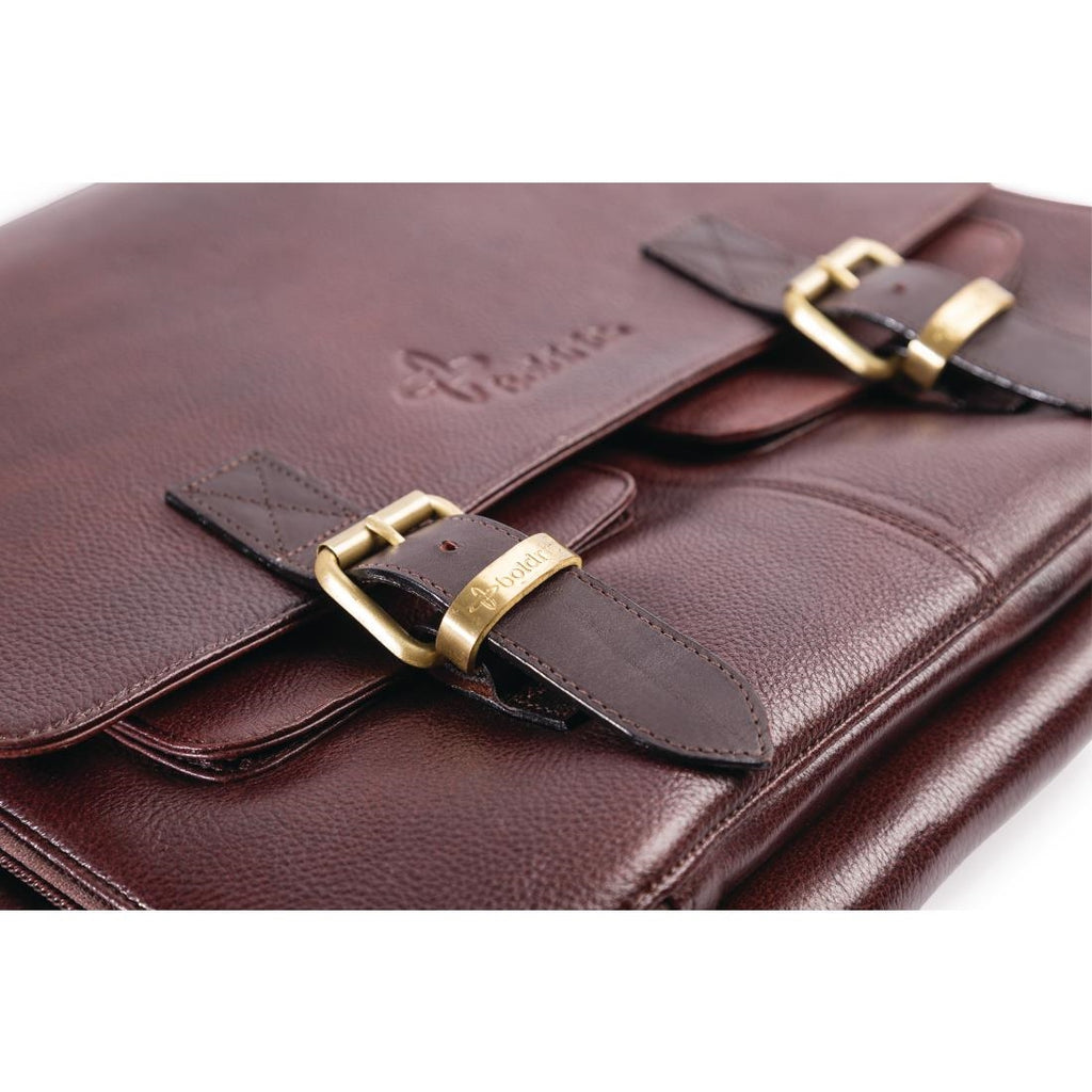Boldric Messenger Leather Knife Bag Brown 10 Slots by Boldric - Lordwell Catering Equipment