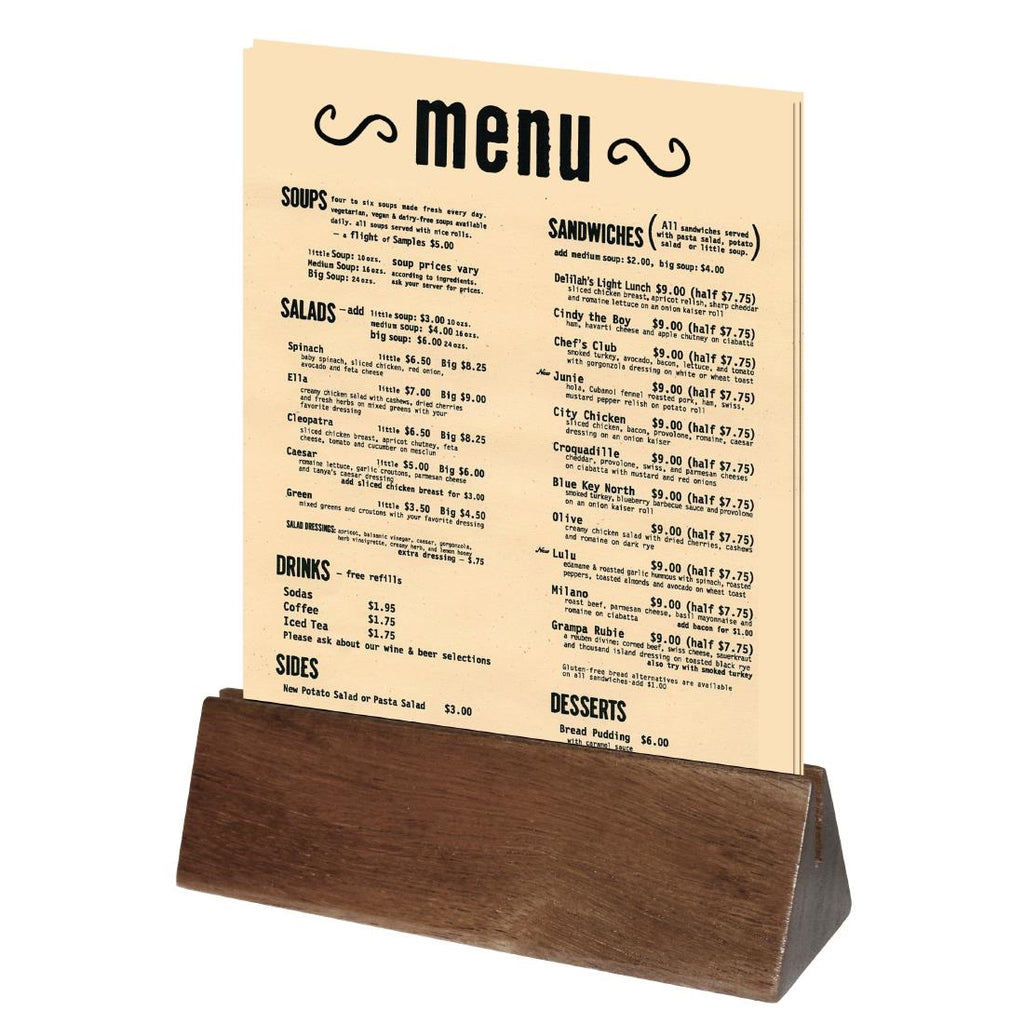 Olympia Acacia Menu Holder (Pack of 10) by Olympia - Lordwell Catering Equipment