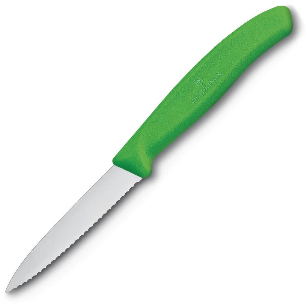 Victorinox Serrated Paring Knife Green 8cm by Victorinox - Lordwell Catering Equipment