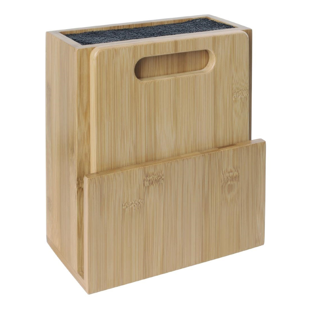 Vogue Wooden Universal Knife Block and Chopping Board by Vogue - Lordwell Catering Equipment