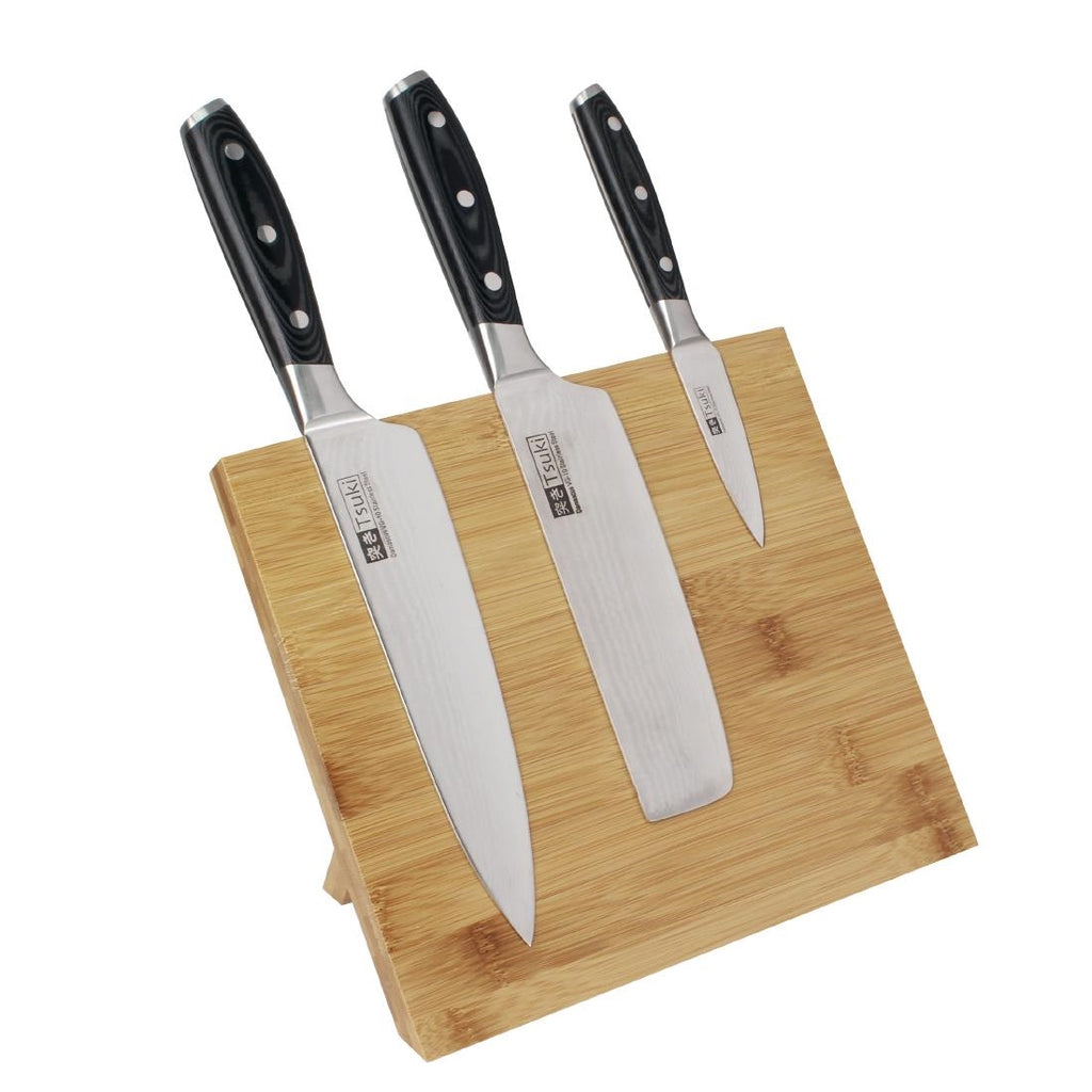 Vogue Wooden Magnetic Knife Stand 245mm by Vogue - Lordwell Catering Equipment