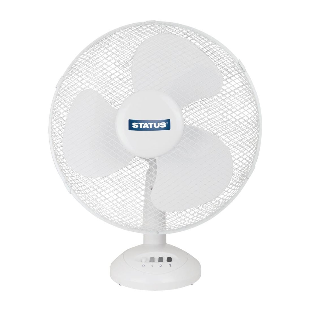 Status 12" Oscillating White Desktop Fan by Status - Lordwell Catering Equipment