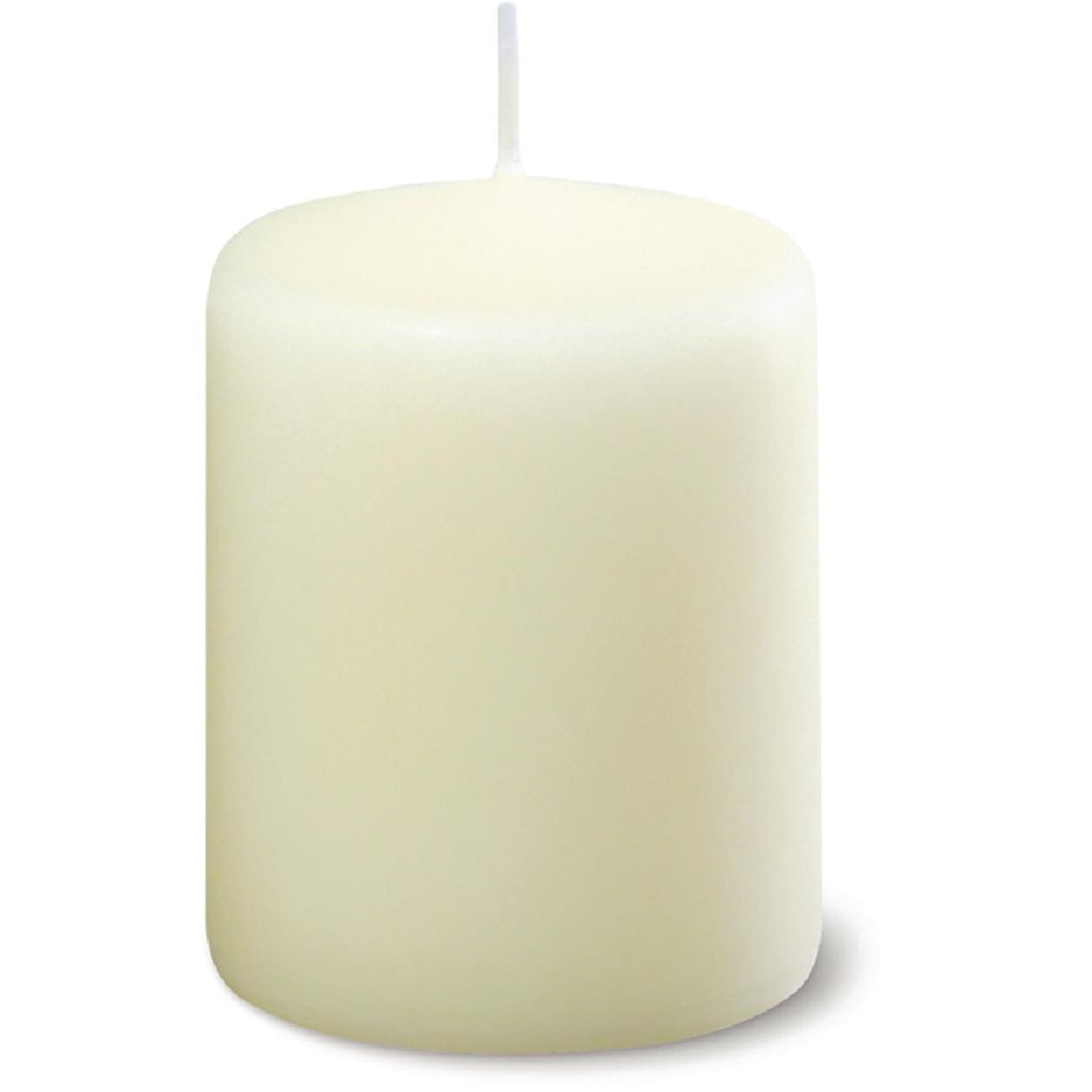 Ivory Pillar Short 3inch Candle (Pack of 12) by Bolsius - Lordwell Catering Equipment