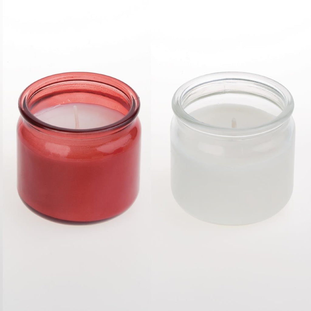 Olympia Jam Jar Candle Red (Pack of 12) by Olympia - Lordwell Catering Equipment