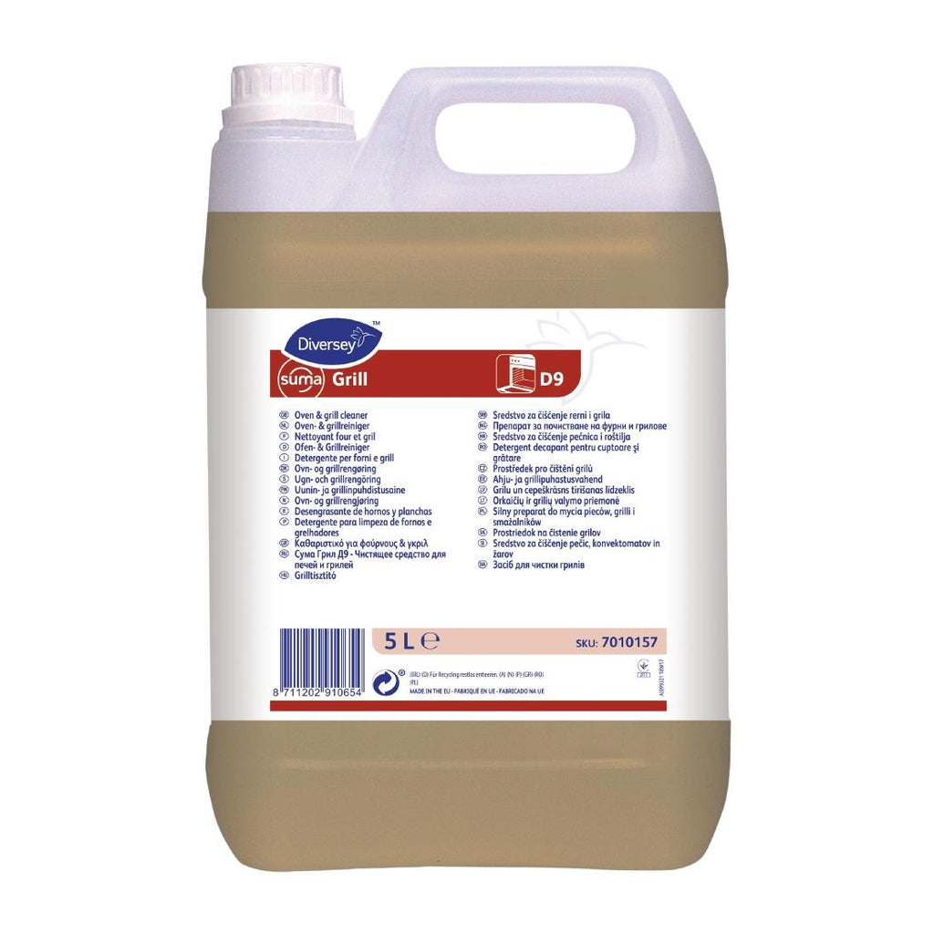 Suma D9 Grill and Oven Cleaner Concentrate 5Ltr (2 Pack) by Diversey - Lordwell Catering Equipment