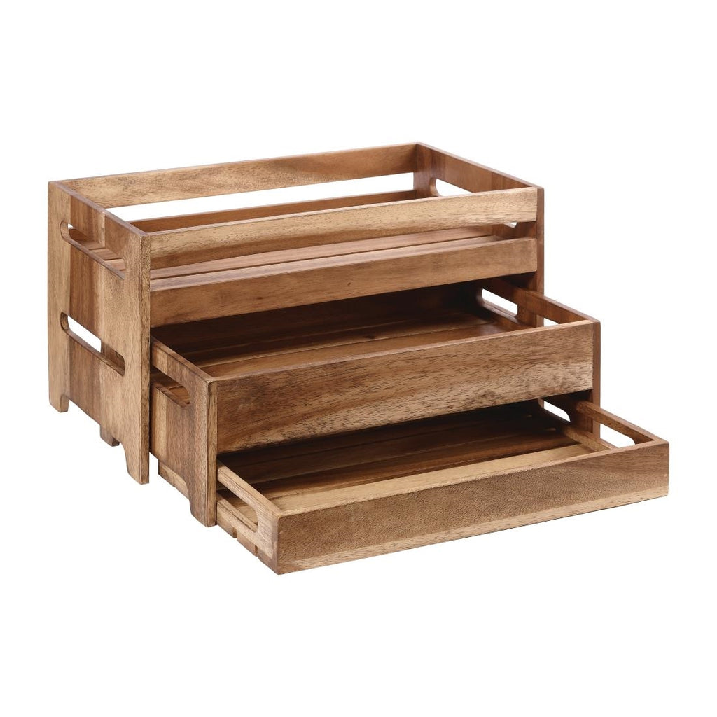 Churchill Wood Medium Rustic Nesting Crate by Churchill - Lordwell Catering Equipment