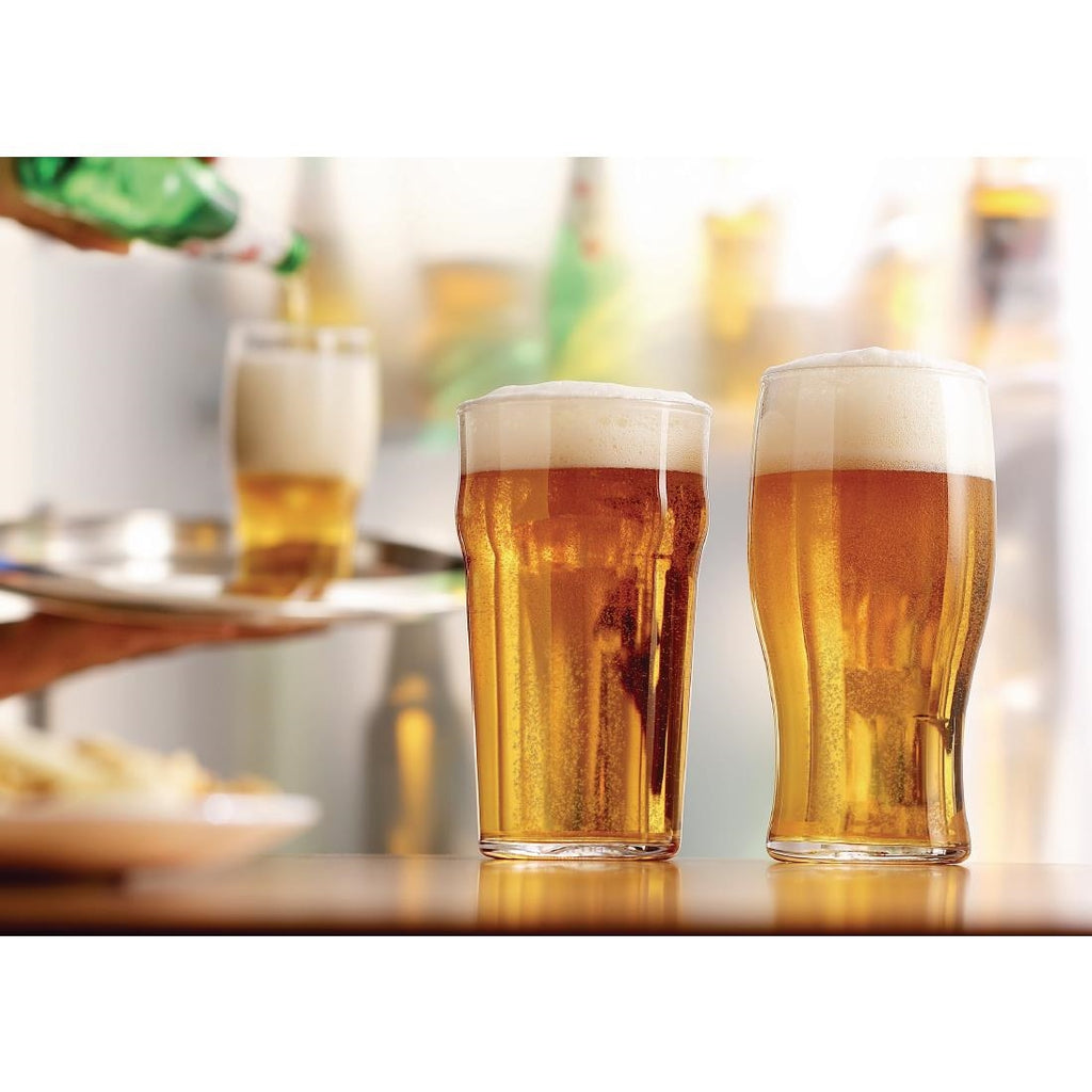 Arcoroc Nonic Nucleated Beer Glasses 570ml CE Marked (Pack of 48) by Arcoroc - Lordwell Catering Equipment
