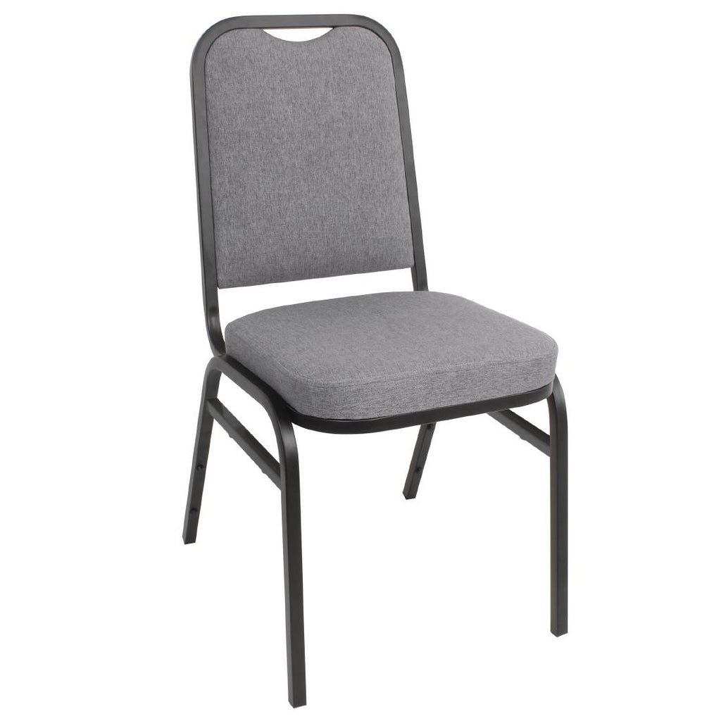 Bolero Square Back Banquet Chairs Black & Grey (Pack of 4) by Bolero - Lordwell Catering Equipment