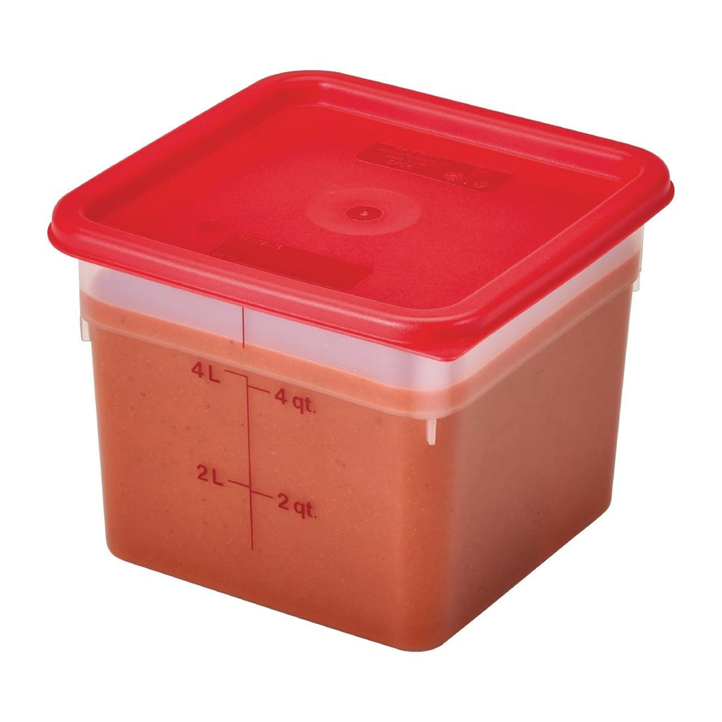 Cambro Camsquare Food Storage Container Lid Red by Cambro - Lordwell Catering Equipment