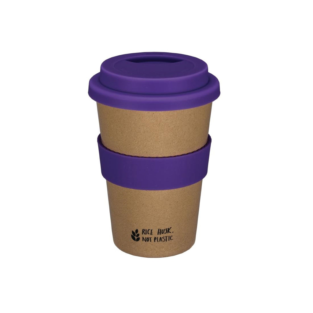 Huskup Rice Husk Compostable Reusable Coffee Cup Ultra Violet 14oz by Huskup - Lordwell Catering Equipment