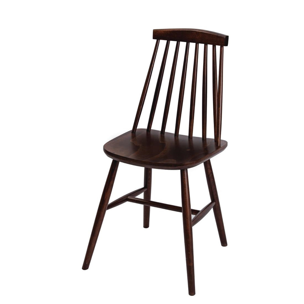 Fameg Farmhouse Angled Side Chairs Walnut Effect (Pack of 2) by Fameg - Lordwell Catering Equipment