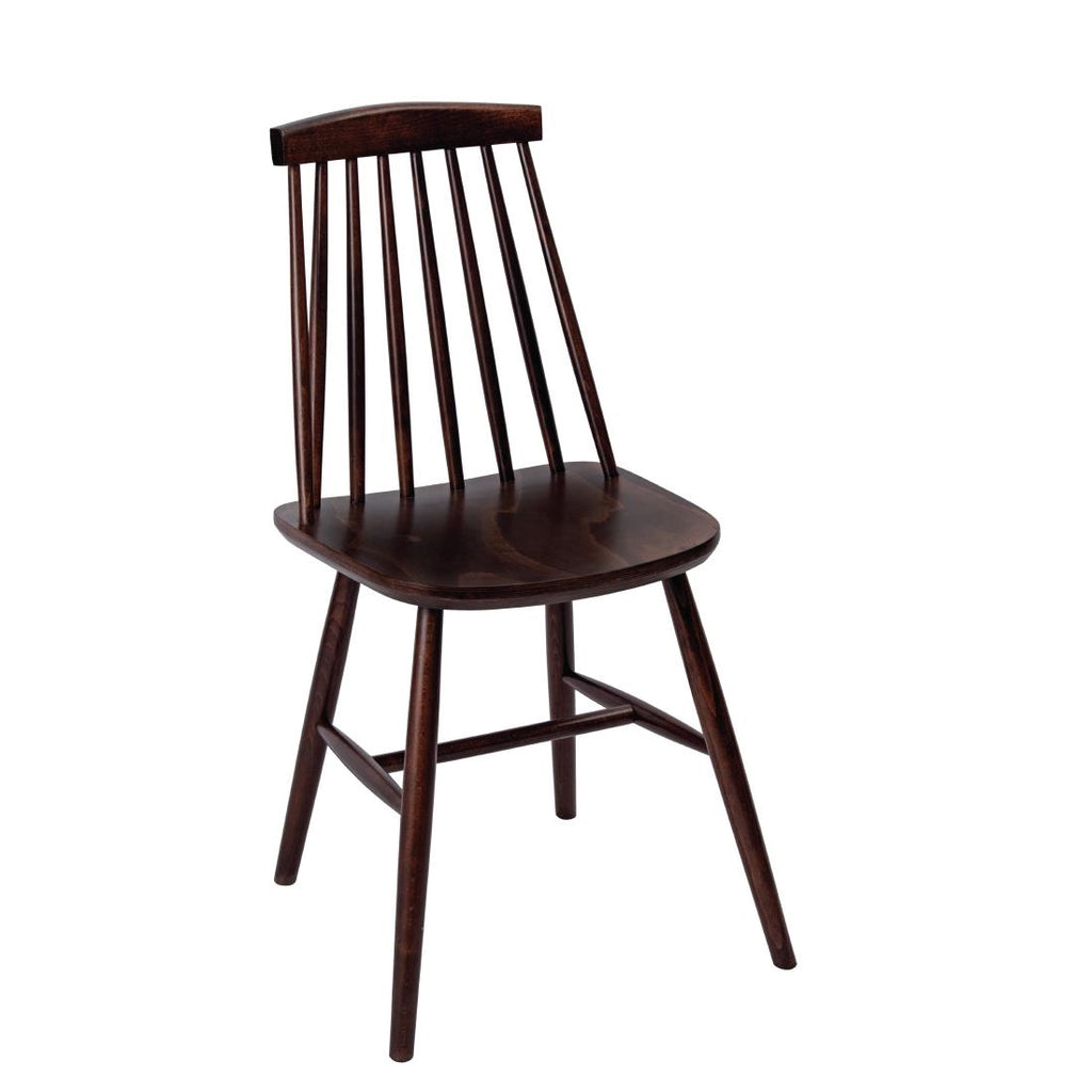 Fameg Farmhouse Angled Side Chairs Walnut Effect (Pack of 2) by Fameg - Lordwell Catering Equipment