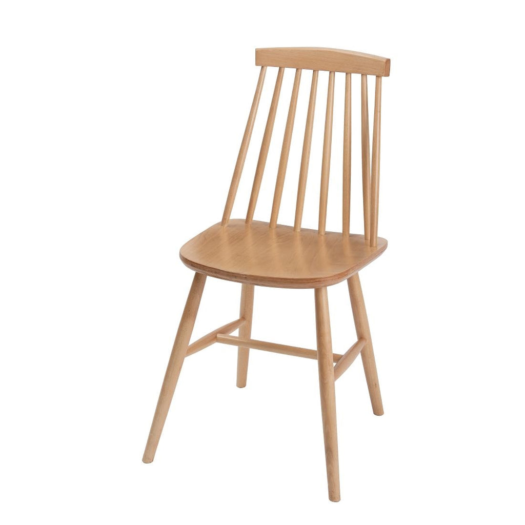Fameg Farmhouse Angled Side Chairs Natural Beech (Pack of 2) by Fameg - Lordwell Catering Equipment