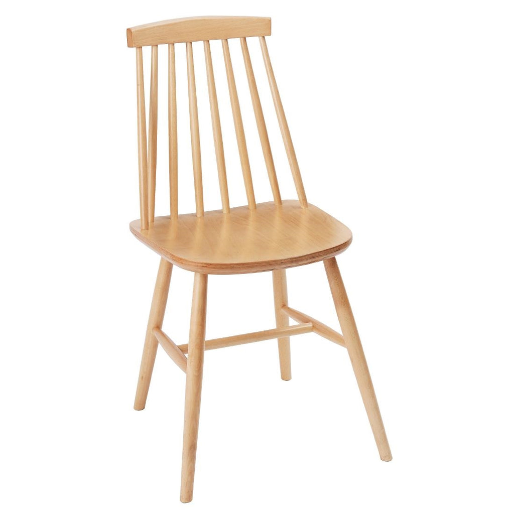 Fameg Farmhouse Angled Side Chairs Natural Beech (Pack of 2) by Fameg - Lordwell Catering Equipment