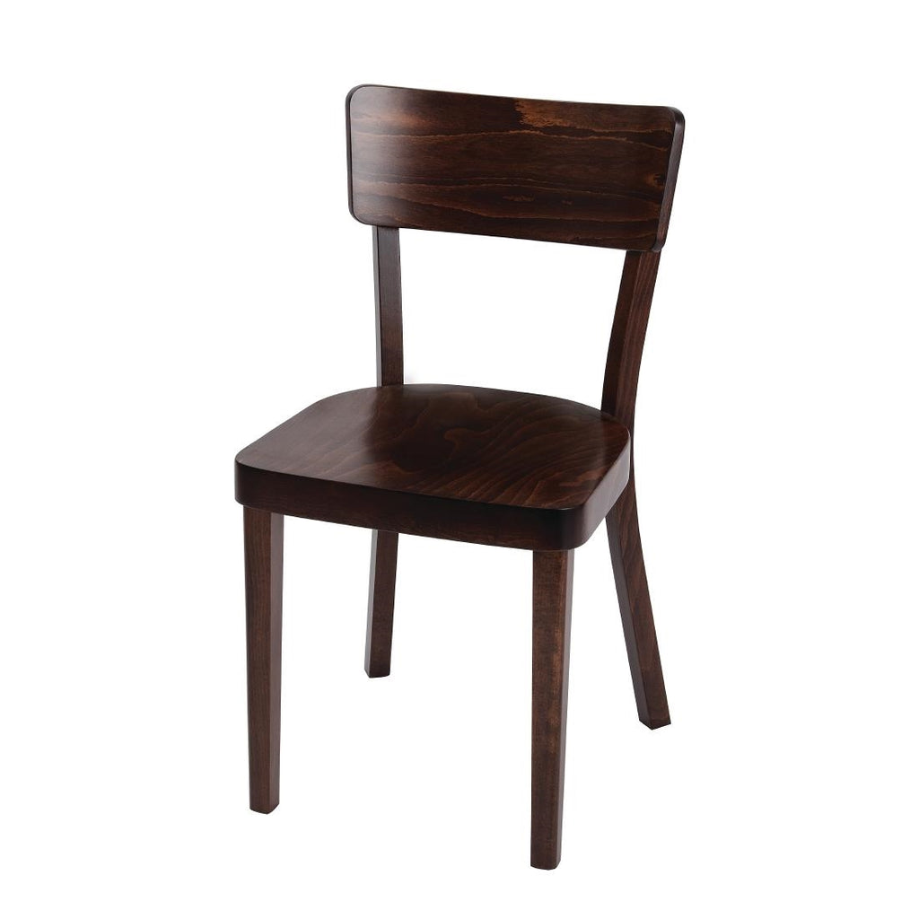 Fameg Plain Side Chairs Walnut Finish (Pack of 2) by Fameg - Lordwell Catering Equipment