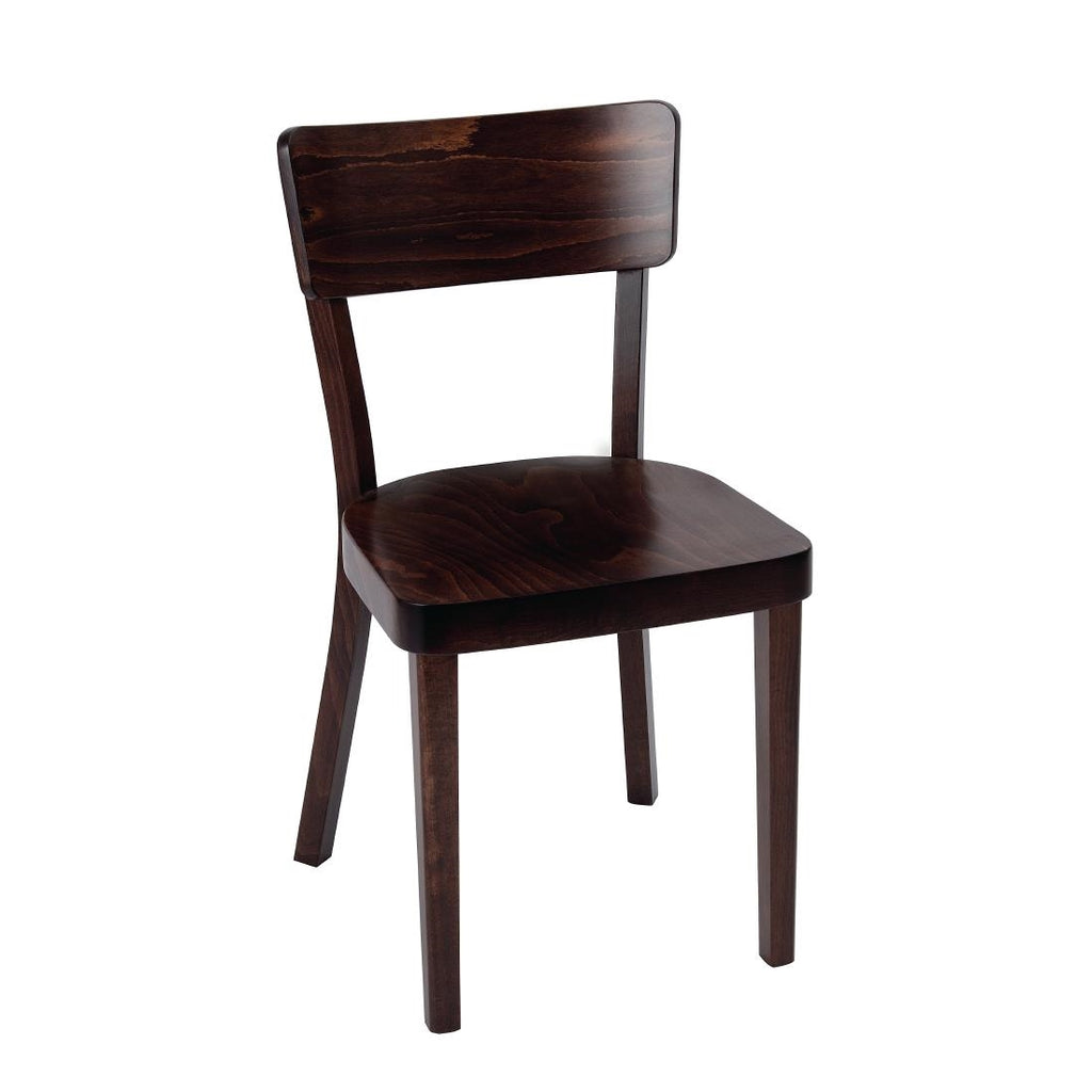 Fameg Plain Side Chairs Walnut Finish (Pack of 2) by Fameg - Lordwell Catering Equipment