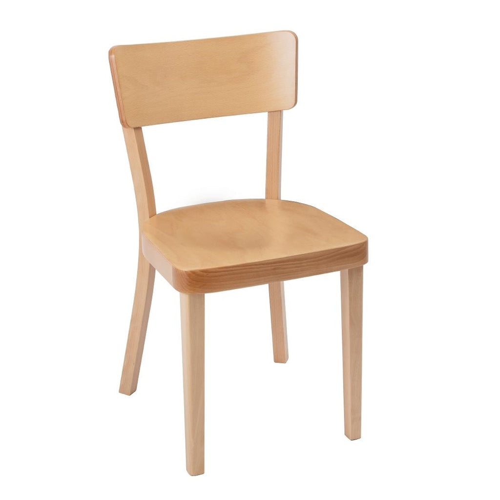 Fameg Plain Side Chairs Natural Beech (Pack of 2) by Fameg - Lordwell Catering Equipment