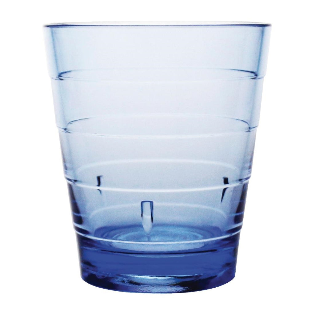 Olympia Kristallon Polycarbonate Ringed Tumbler Blue 285ml (Pack of 6) by Olympia - Lordwell Catering Equipment